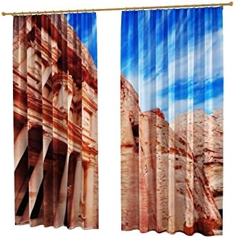 Factory4me Ancient Curtains Castle in The Rocks. Window Curtain Set of 2 Panels Each W52 x L96 Total W104 x L96 inches Drapes for Living Room Bedroom Kitchen