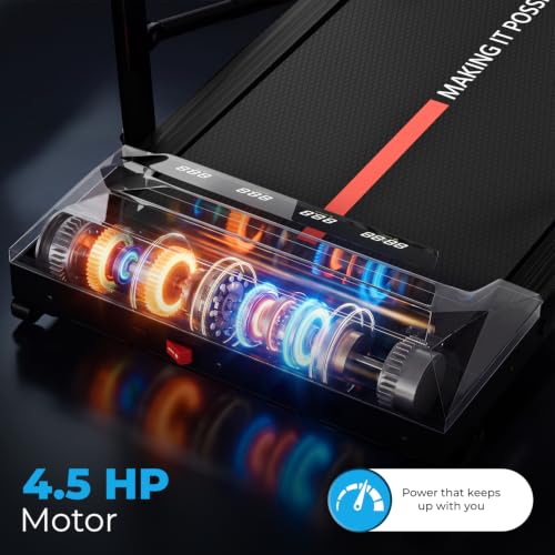 Image of Lifelong 4.5HP Walking Pad Treadmill | Max Speed 10 km /h | LED Display | Under Desk Treadmill Foldable | Walking Pad for Home Gym | Gym Equipment for Home Workout | 100 kg Capacity