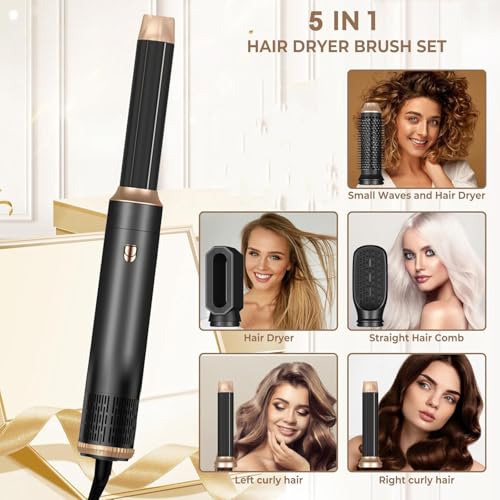 Hairstyler 5 in 1 Set, Air styler, Magic Styler, Negativ Lonen Haarstyler mit Lockenstab automatisch, Air Styler Thermal Brush Haartrockner