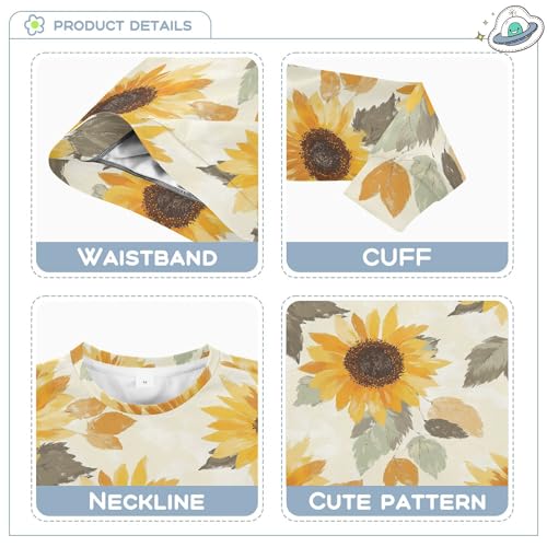 JUNZAN Chic Sunflower Neutral Little Kids Pullover Hoodie Long Sleeve Kids Hoodies Boys Party 4T3