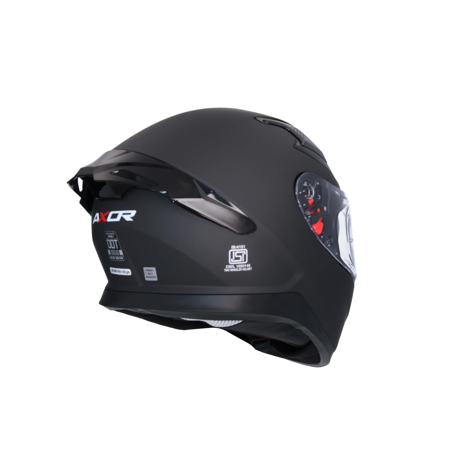 Casco AXOR Apex Solid Casco Integral de Moto Negro Mate con Pantalla Extra y Lente Solar, Diseño Deportivo, Talla XXL