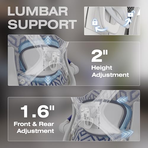 Image of ELABEST X100 Ergonomic Mesh Office Chair with Footrest, Big and Tall Hone Desk Chair with 5D Flip-Up Arms, Adjustable 3D Lumbar Support,Gaming & Executive Computer Chairs (Cybernetic Pulse)