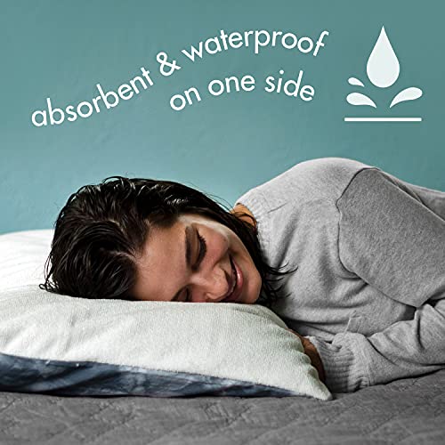 Dryzzz White Satin Towel Pillowcase | Absorbent Microfiber Pillow Case For Wet Hair | Cooling Satin Pillowcase | 2-In-1 Patented Design | Hair & Skin Pillow Case Protector | Pillow Cases Standard Size #TOP7