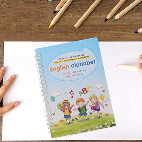 NUOBESTY 4 Pcs Crianças Livro de Caligrafia Livro de Exercícios de Escrita Manual Brinquedos Habilid