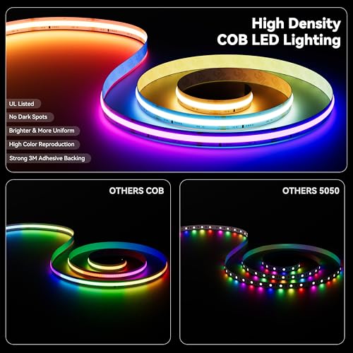 PAUTIX COB LED Strip Lights Pro RGB Smart IC 20ft miniatura 6