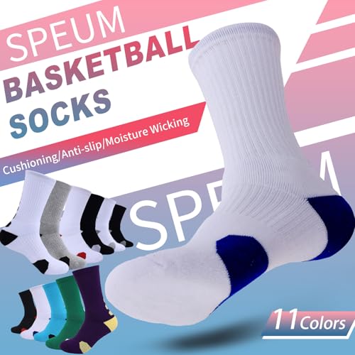 Basketball Socks for Men,Performance Cushioned Men's Athletic Crew Socks with Arch Compression for Cycling Basketball3