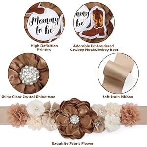 Vansolinne Western Theme Baby Shower Maternity Sash Kit Mom to Be Daddy to Be Corsage Cowboy Baby Shower Decorations Cowboy Hat Boot Belly Band Brown Pregnancy Photo Props Vansolinne Western Theme Baby Shower Maternity Sash Kit Mom to Be Daddy to Be Corsage Cowboy Baby Shower Decorations Cowboy Hat Boot Belly Band Brown Pregnancy Photo Props