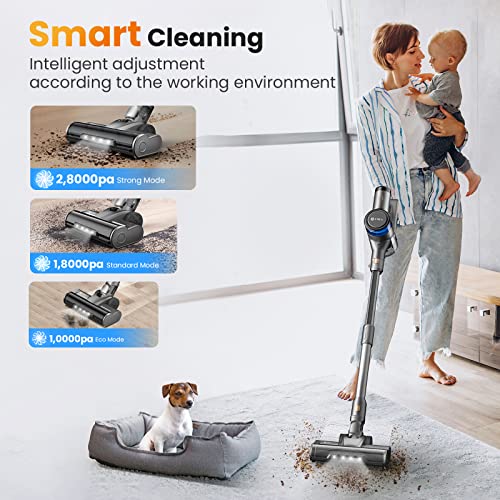 Umlo Cordless Vacuum Cleaner, 400W Stick Vacuum With 28Kpa Powerful Suction, Smart Induction Auto-Adjustment, 55Min Runtime,6 In 1 Lightweight Vacuum With Led Display For Carpet Hard Floor Pet Hair-S9 #TOP1