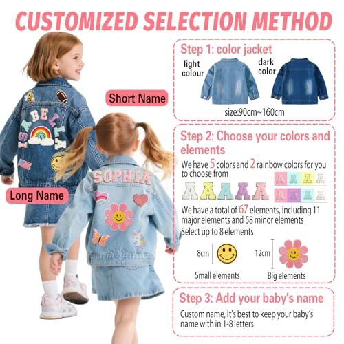 Personalized Denim Jacket - Custom Name Jacket for Girls & Boys - Unique Gift Idea for Birthday, Christmas, Easter3
