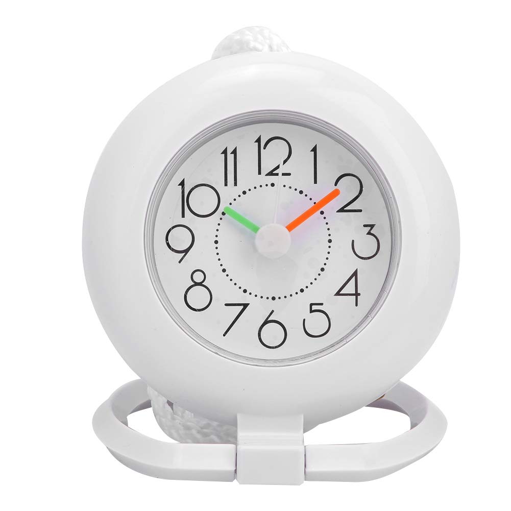 Nikou Badezimmeruhr, Analoge Badezimmer Uhr wasserdichte Hängende Tischuhr, Duschuhr mit Handtuchaufhängung Küchenuhr Digitaluhr für Bad, Küche, Heimdekoration (Weiß)