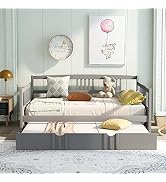 Bellemave Expandable Daybed with Trundle & USB Charging, Beige