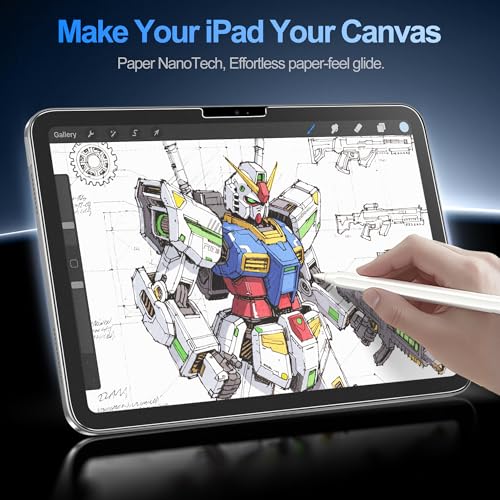 Image of EZ-GLAZ-2 Pack Paper-Feel Screen Protector for iPad Air 11 Inch M4 /M3 /M2 (2026 /2025 /2024) - Apple Pencil Compatible, 9H+ Tempered Glass, Matte Film, Anti-Scratch, Bubble Free, with Installation Box