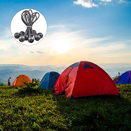 CLISPEED 10Pcs Bola ElÃ¡stica ElÃ¡stica Preta Corda ElÃ¡stica de Lona Pesada Cordas ElÃ¡sticas Amarr