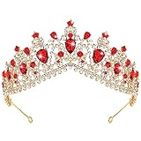 Casoty バロックティアラ ゴールド+レッドラインストーン