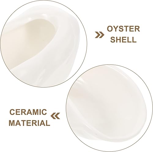 Miniatura 8 de Luxshiny Plato de cerámica de ostras Plato de servir para alimentos Plato de cerámica Plato de cerámica para servir en hotel Platos en forma de