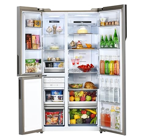 Image of Haier 598 L, 3 Star, WiFi Enabled, 83% Convertible Fridge Space, Expert Inverter 3-Door Frost Free Side by Side Refrigerator (HRT-683ISU1-1, Inox Steel)