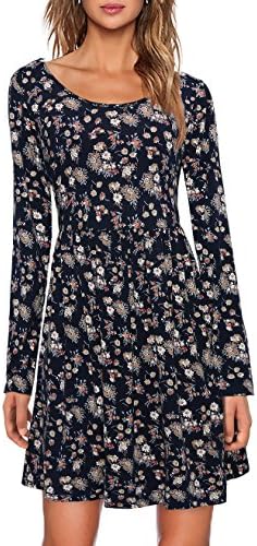 MOOSUNGEEK Tunic Dress, Office Ladies Casual Loose Fitting Dresses Knee Length