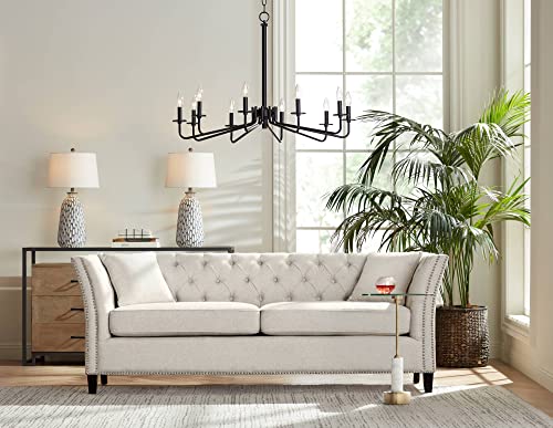 360 Lighting Carlton Modern Coastal Table Lamps 28 1/4" Tall Set of 2 Gray Wash Off White Fabric Tapered Drum Shade for Living Room Bedroom House Bedside Nightstand Home Office Family - Image 9