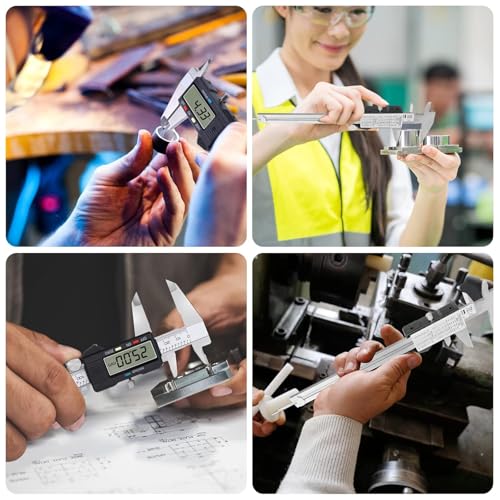 Image of Waterproof Digital Vernier Caliper - Stainless Steel Electronic Measuring Tool (0-150mm / 0-6 Inch) with LCD Display, Inch /MM Conversion, IP54 Protection(a-150mm)