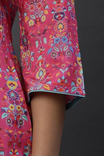 Image of Aurelia Women's Floral Print Rayon Straight Kurti