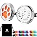 Tatuo 2 Pieces 316L Stainless Steel Car Aromatherapy Essential Oil Diffuser Air Freshener Vent Clip Locket with 48 Pieces Replacement Felt Pad (Dandelion, Paw Print)