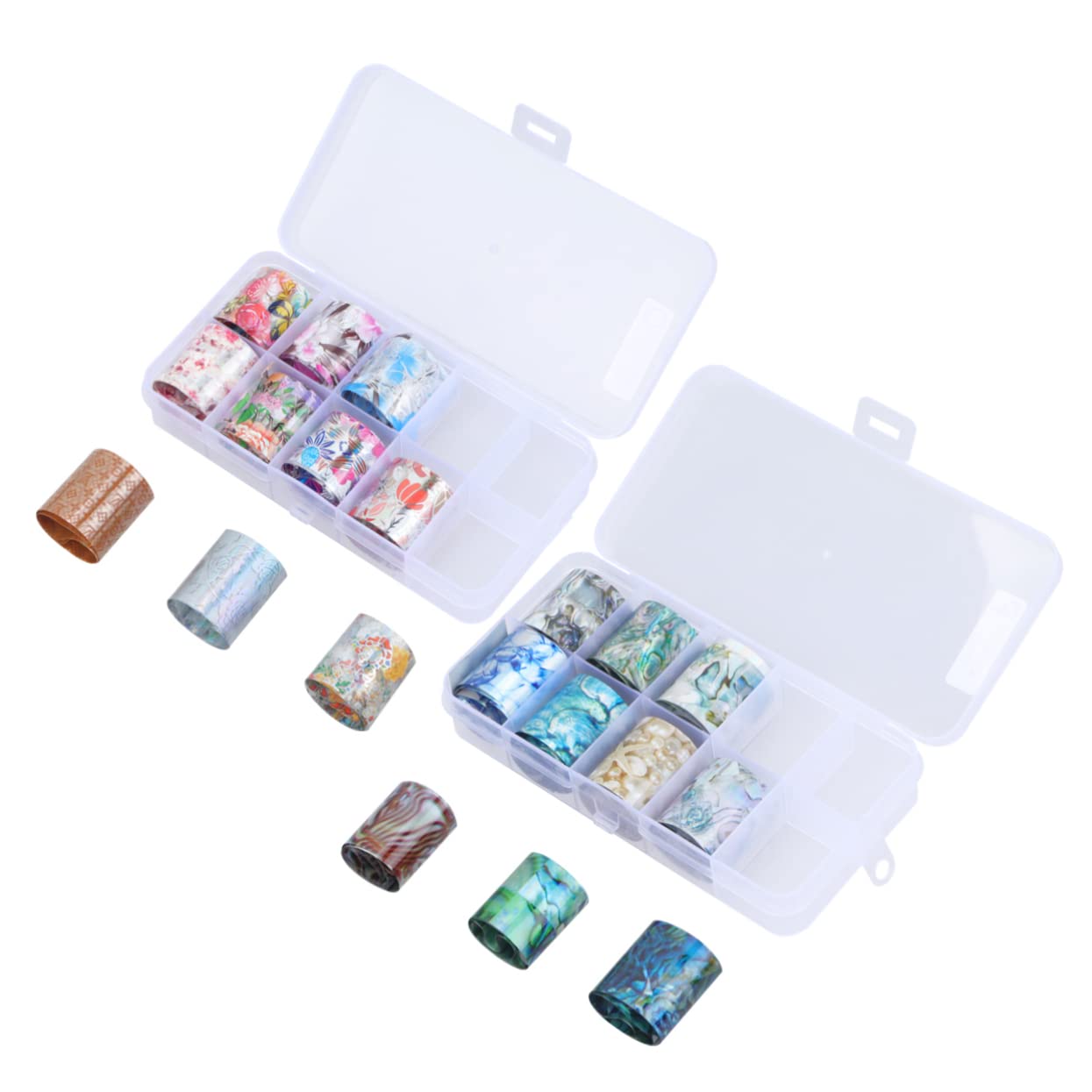 2 Set Adesivi Per Unghie Decorazioni Per Nail Art Con Design Unici Facili Applicare E Rimuovere Set Per Manicure E Pedicure Per Domestico 50 * 2