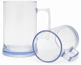 40 Canecas de Chopp Acrílico Cristal, Transparente, 300ml