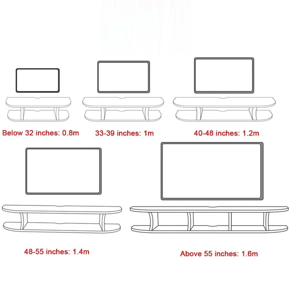 mobile TV Centro di intrattenimento galleggiante Console multimediale montata a parete Supporto TV Mensola for componenti Mobile TV da parete di grande capacità(White,100cm)