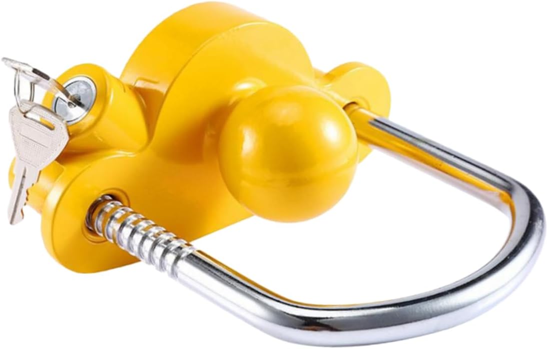 STOBAZA Trailer Hitch Security Lock Theft Coupler Lock for Travel Trailers Rvs and Boats Against Theft Compatible Hitch Types