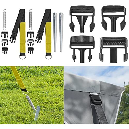 ProPlus 361728 Abspannset Abspannband 2 x 3 Meter mit Erdankern für Vorzelt Markise Wohnmobil Wohnwagen