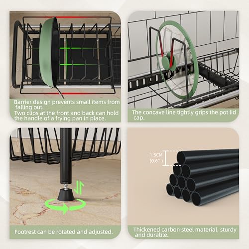 Expandable-Under-Sink-OrganizerPot-and-pan-Organizer-Under-Cabinet-Pan-Lid-OrganizerExpandable-Storage-shelf-with-Pan-Rack7-Dividers2-Baskets-and-4-PanelsAdjustable-partition-height