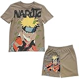 Naruto Boys Short Sleeve Fashion T-Shirt and Mesh Short 2pc Set