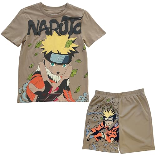 Naruto Boys Short Sleeve Fashion T-Shirt and Mesh Short 2pc Set