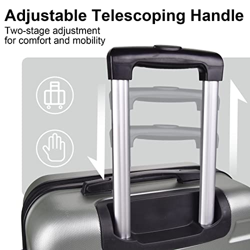 Luggage Suitcase 3 Piece Sets Hardside Carry-on luggage with Spinner Wheels 20"/24"/28"4