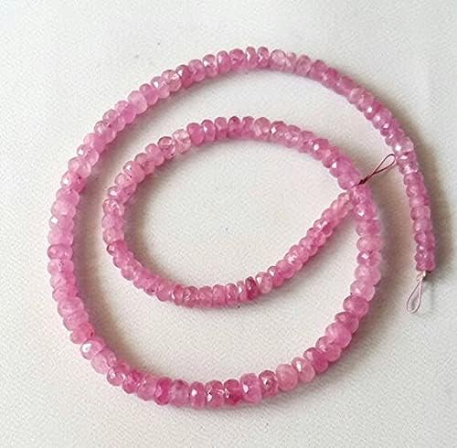 Saphir rose perles de 3 à 4 mm en fil de 12 pouces pour bijoux - 5