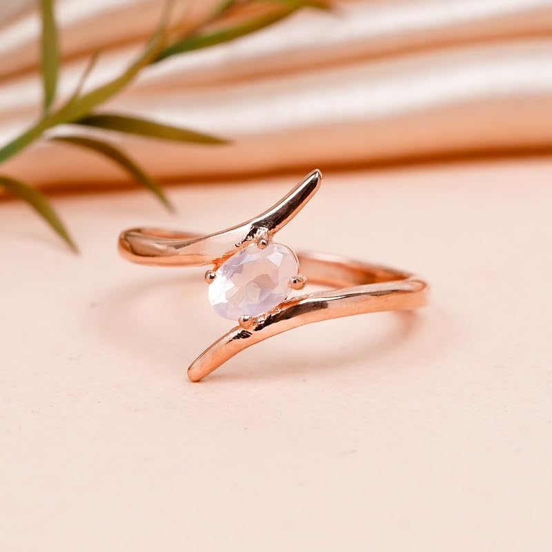 Bague en argent Sterling 925 avec quartz rose véritable d'exception - 2