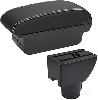 Car armrest for Hyundai for Getz Armrest for Hyundai for Getz Car Armrest Box Retrofit Parts Dedicated Center Storage Box Car Accessories(B3 Black White 3USB)