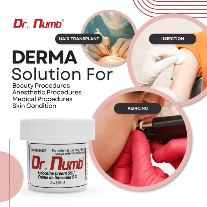 Dr. Numb Tattoo Numbing Cream 5% Lidocaine, Topical Anesthetic Fast-Acting Pain Relief Cream for Tattoos, Piercing, Microneedling, Waxing, Microblading – 2 oz – Tattoo Artists Choice — view 4