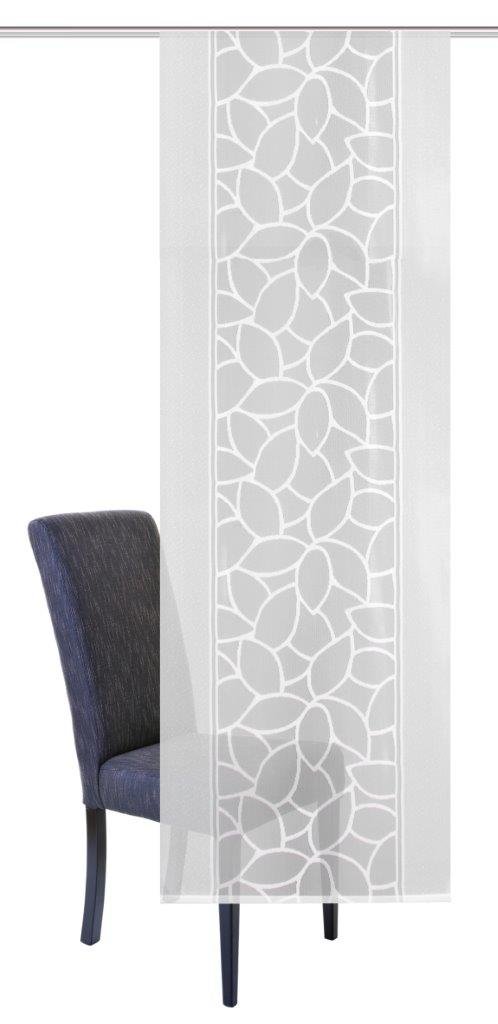 Home Fashion 3er-Set SCHIEBEGARDINEN Jacquard, weiß, : 2X 225x57 cm + 1x 145x57 cm