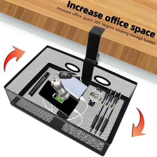 Organiseur de bureau pour libérer de l'espace avec panier et tiroir grande capacité - 4