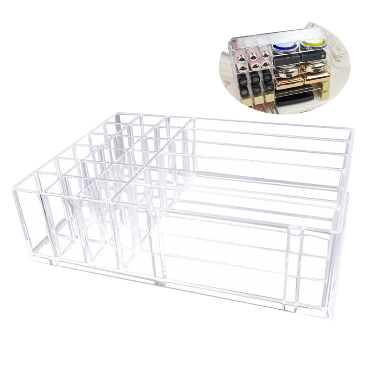 Caja para Guardar Maquillaje Organizador de Pintalabios Expositor de Cosméticos Estuche de Maquillaje de Escritorio