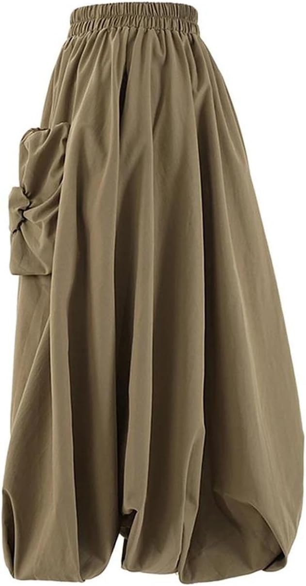 High Elastic Waist A-Line Casual Half-Body Skirt Women Spring Fall Fashion All Match Skirts