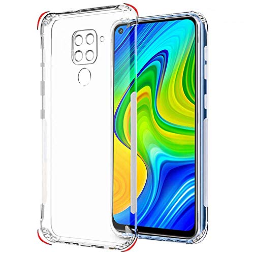 Image of Dashmesh Shopping Soft Back Cover for Redmi Note 9 Case with Best Camera Protection & Anti-Dust Plugs Built-in Ultra Clear Slim Transparent Shockproof Anti-Slip Grip
