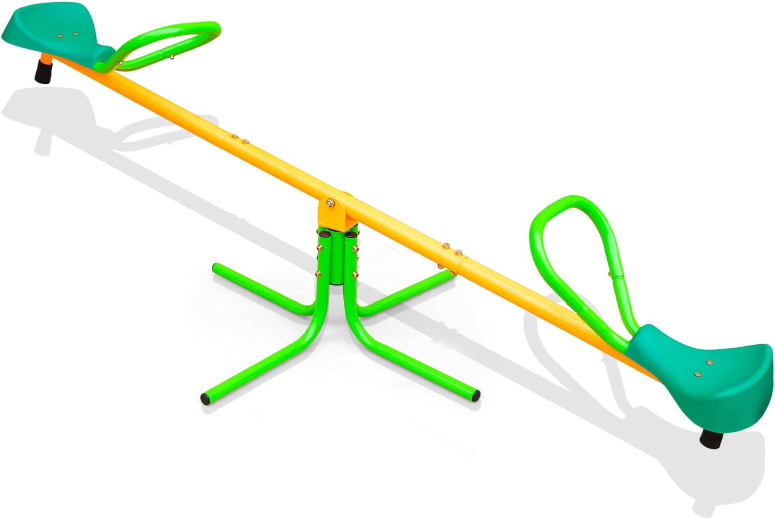 360° Rotation Swivel Teeter Totter for Kids Outdoor, Seesaw for Toddlers Age 2-5 6 7 8, Children Teeter Totter Set for Playground and Backyard