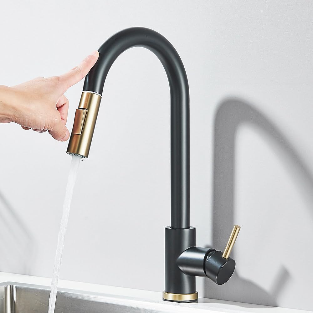 Robinet de cuisine à capteur tactile mitigeur extractible 360°