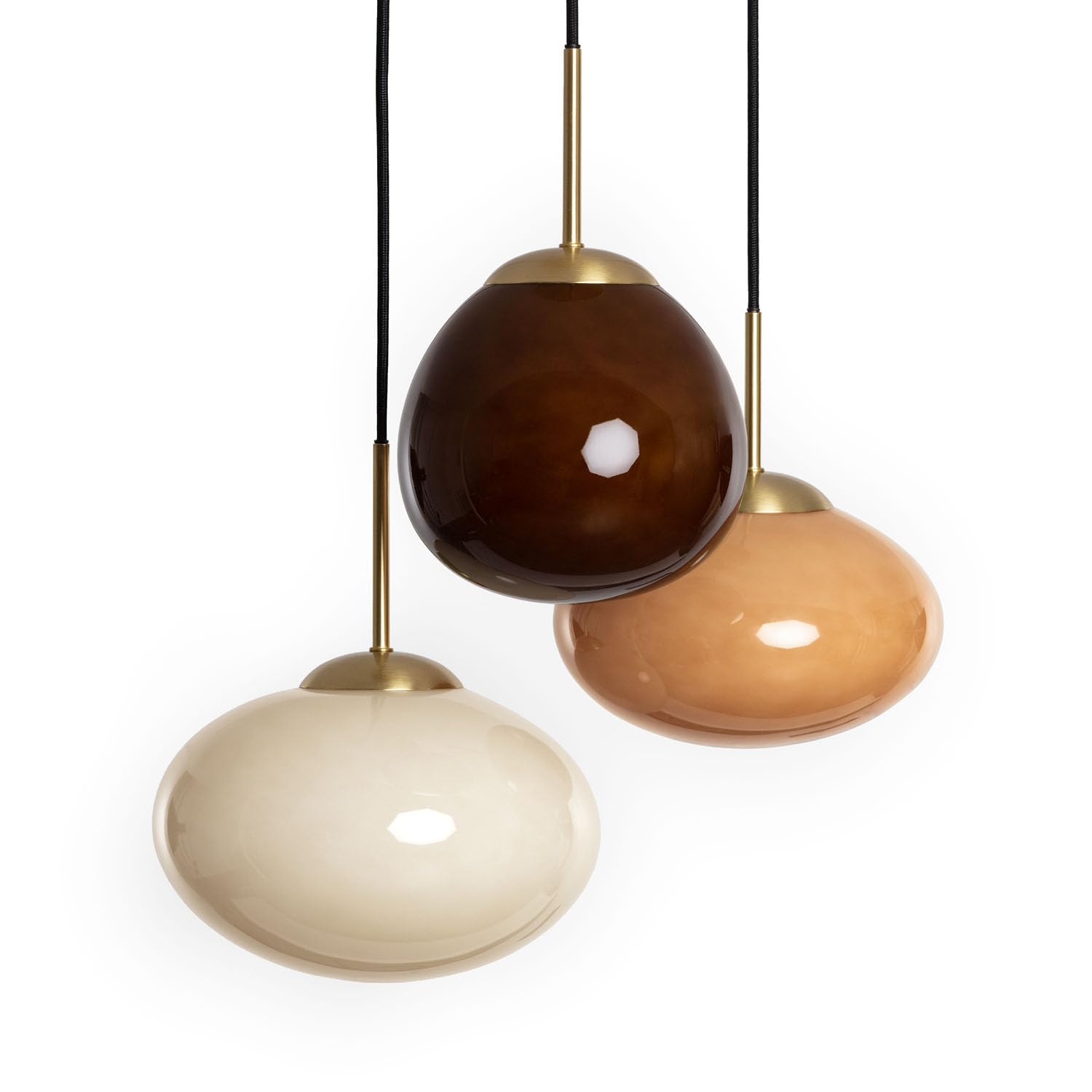 LEDKIA Lámpara Colgante Cristal Kurta Marrón