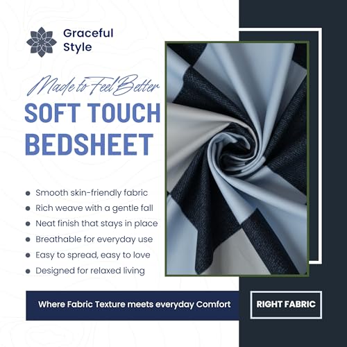 Image of Diwan Bedsheet Set of 8 Pieces with 1 Single Bedsheet, 2 Bolster Cover, 5 Cushion Covers | 100% Microfiber for Living Room Dining Hall