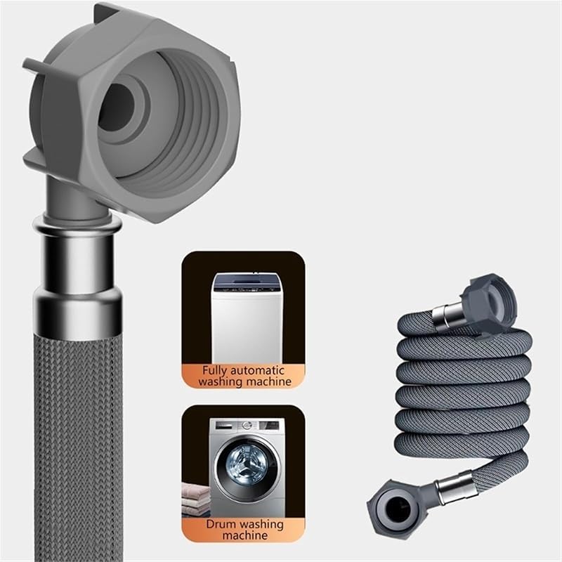 Ablaufschlauch für Waschmaschine, flexibler Geschirrspüler-Zulaufschlauch, Verlängerung, gewellter Waschschlauch-Adapter, gebogener Schlauch-Ersatz (für 3 m)