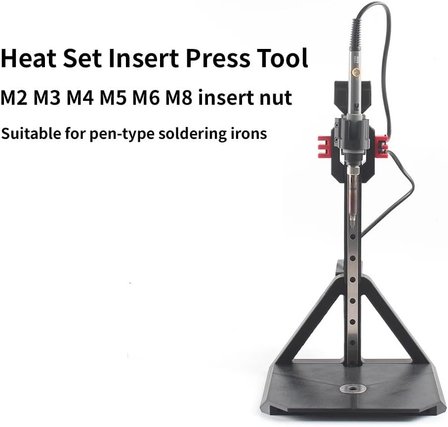 Heat Set Insert Press Tool Stealth Press Kit Soldering Iron Tip Thread Insert Nut Embedded Kit M2 M3 M6 M8 For 3D Printing Parts(1set-UK plug)