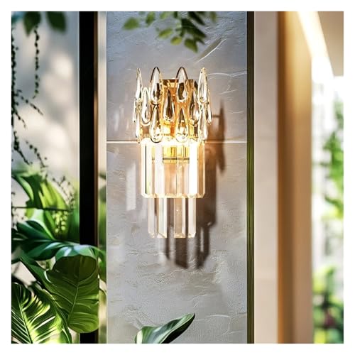 OZBMA Lámpara LED de Cristal de Lujo para mesita de Noche, Dormitorio, Sala de Estar, Estudio, Pasillo, Elegante (Neutro)
